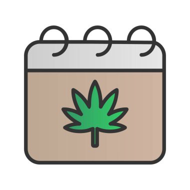 Takvim Doldurulmuş Gradyan Vektör Simgesi Tasarımı