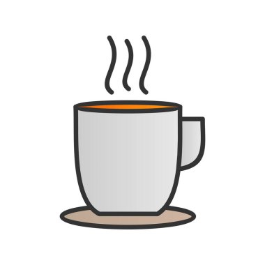 Çay Doldurulmuş Gradyan Vektör Simgesi Tasarımı