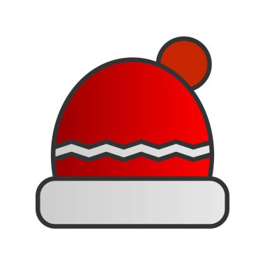 Şapka Doldurulmuş Gradyan Vektör Simgesi Tasarımı