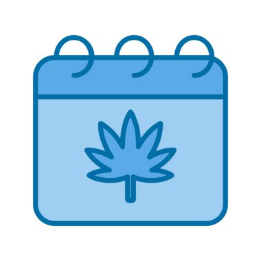 Takvim Doldurulmuş Mavi Vektör Simgesi Tasarımı