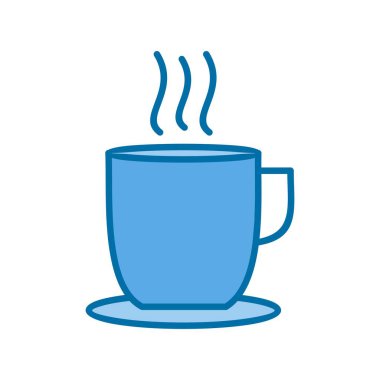 Çay Doldurulmuş Mavi Vektör Simgesi Tasarımı