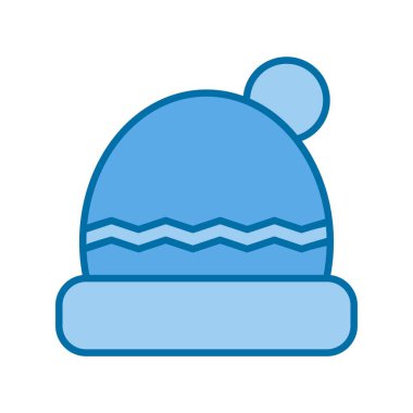 Şapka Doldurulmuş Mavi Vektör Simgesi Tasarımı