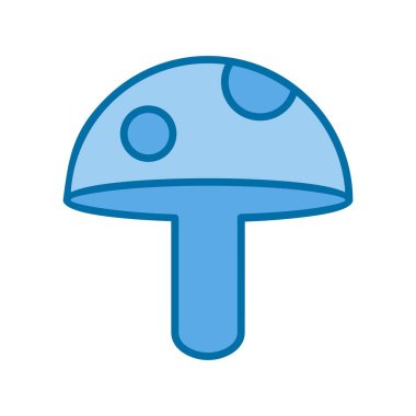 Mavi Vektör Simgesi Tasarımı Dolu Mantar