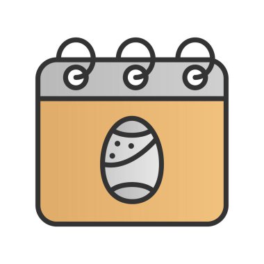 Takvim Doldurulmuş Gradyan Vektör Simgesi Tasarımı