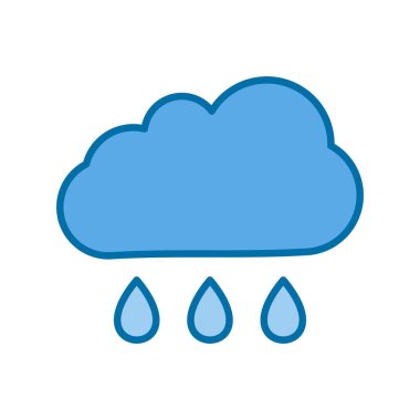 Yağmur Dolu Mavi Vektör Simgesi Tasarımı