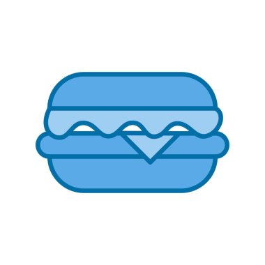 Burger Mavi Vektör Simgesi Tasarımı