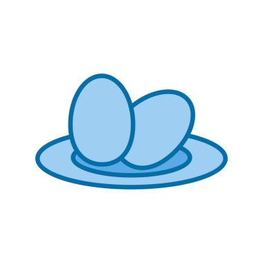 Yumurta Doldurulmuş Mavi Vektör Simgesi Tasarımı