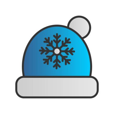 Şapka Doldurulmuş Gradyan Vektör Simgesi Tasarımı