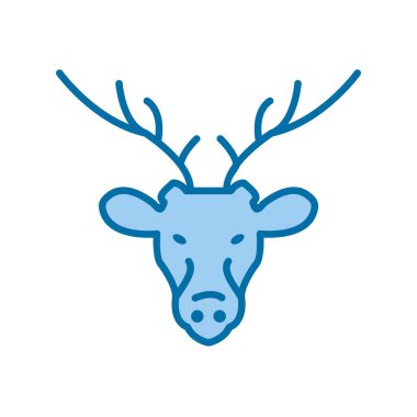 Geyik Doldurulmuş Mavi Vektör Simgesi Tasarımı