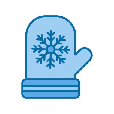 Eldiven İçi Mavi Vektör Simgesi Tasarımı