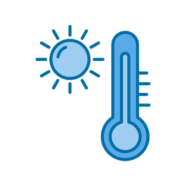 Vector Azul Lleno Temperatura Verano Icon Desig — Archivo Imágenes Vectoriales