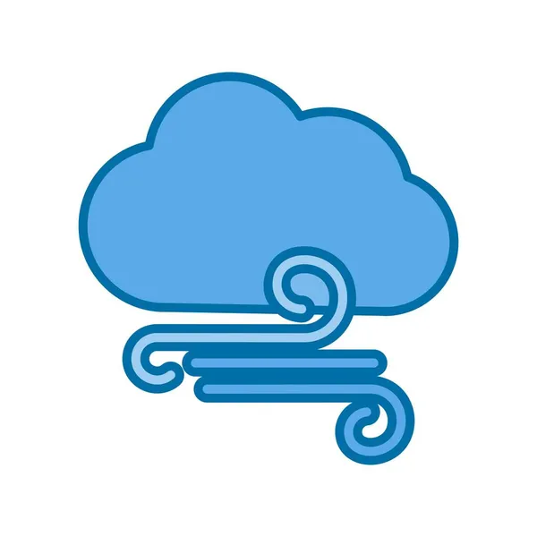 Хмара Бризу Заповнена Синьою Векторна Іконка Дезіг — стоковий вектор