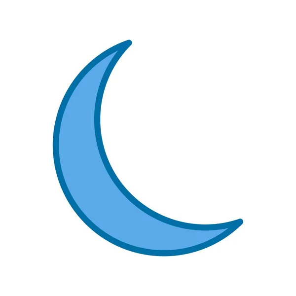 Moon Filled Blue Vector Icon Desig — Stock Vector