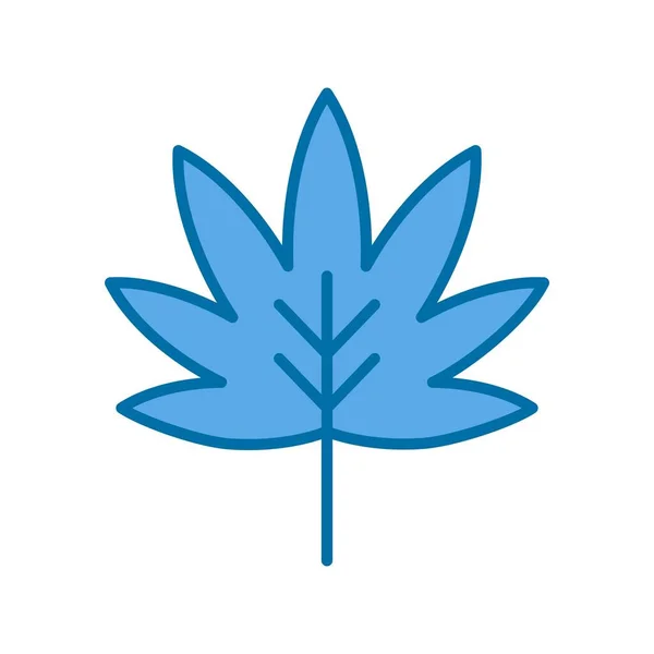 Herbstblatt Gefüllt Blue Vector Icon Desig — Stockvektor
