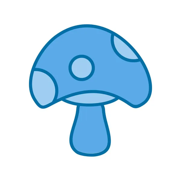 Mushroom Filled Blue Vector Icon Desig — Stock Vector