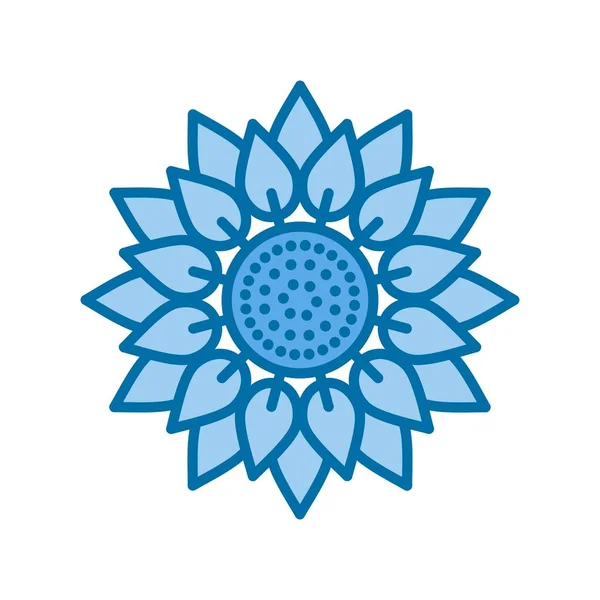 Icône Vectorielle Bleue Remplie Fleurs Soleil Desig — Image vectorielle