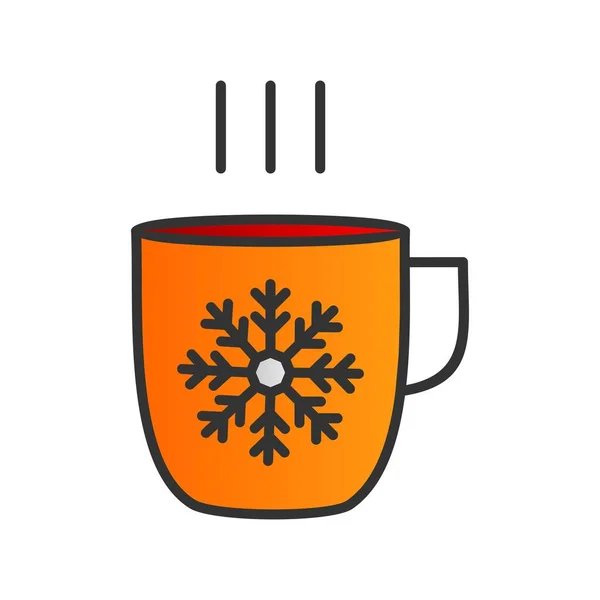 Hot Tea Filled Gradient Vector Icon Desig — Stock Vector