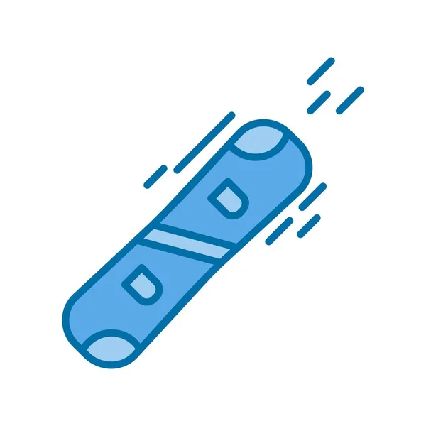 Modrá Vektorová Ikona Vyplněná Snowboardem — Stockový vektor