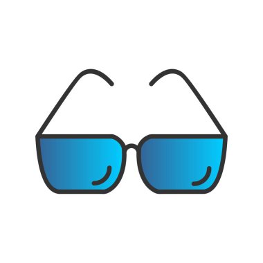  Güneş Gözlüğü Dolu Gradyan Vektör Simgesi Tasarımı