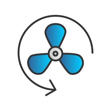 Fan Doldurulmuş Gradyan Vektör Simgesi Tasarımı