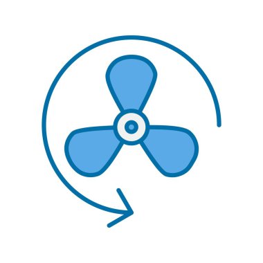 Fan Doldurulmuş Mavi Vektör Simgesi Tasarımı