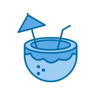 Hindistancevizi Dolu Mavi Vektör Simgesi Tasarımı