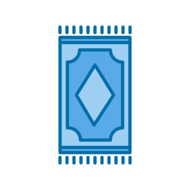 Dua Halısı Mavi Vektör Simgesi Tasarımı