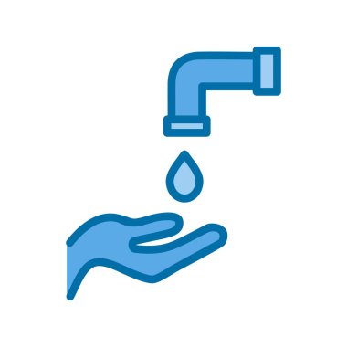 Wudhu Mavi Vektör Simgesi Tasarımı