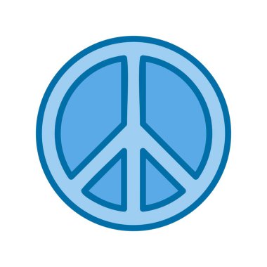 Mavi Vektör Simgesi Tasarımı Dolu Barış İşareti