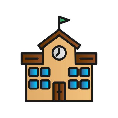  Okul Gradyan Vektör Simgesi Tasarımı