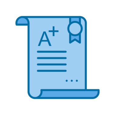 Not Doldurulmuş Mavi Vektör Simgesi Tasarımı