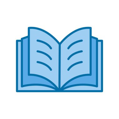 Mavi Vektör Simgesi Tasarımı Doldurulmuş Kitap