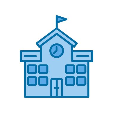 Okul Mavi Vektör Simgesi Tasarımı