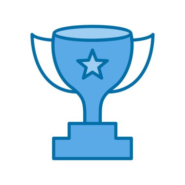 Ödül Doldurulmuş Mavi Vektör Simgesi Tasarımı
