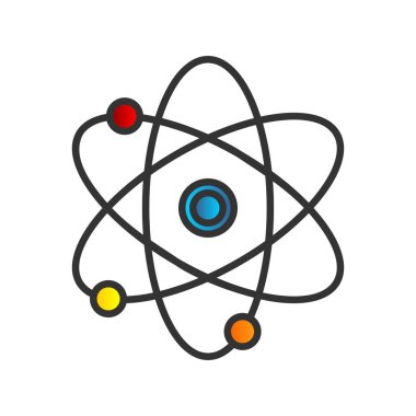 Atom Doldurulmuş Gradyan Vektör Simgesi Tasarımı