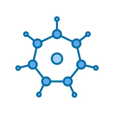 Moleküler Dolu Mavi Vektör Simgesi Tasarımı