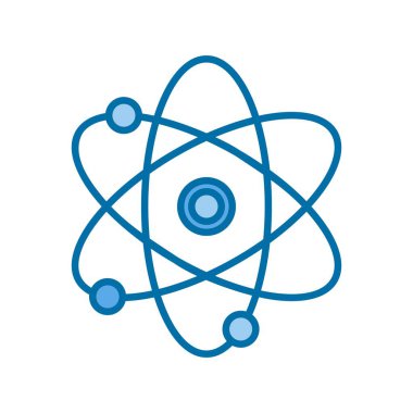Atom Doldurulmuş Mavi Vektör Simgesi Tasarımı