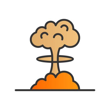 Nükleer Patlama Gradyan Vektör Simgesi Tasarımı