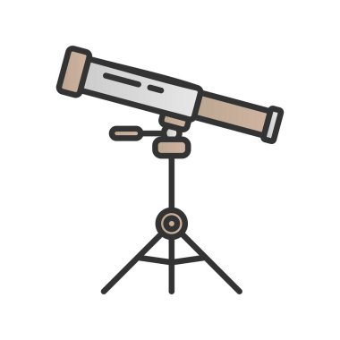 Teleskop Doldurulmuş Gradyan Vektör Simgesi Tasarımı