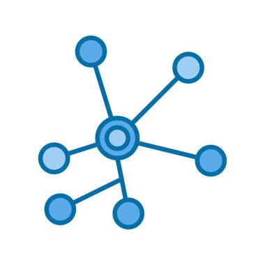 Kimyasal Bağ Mavi Vektör Simgesi Tasarımı