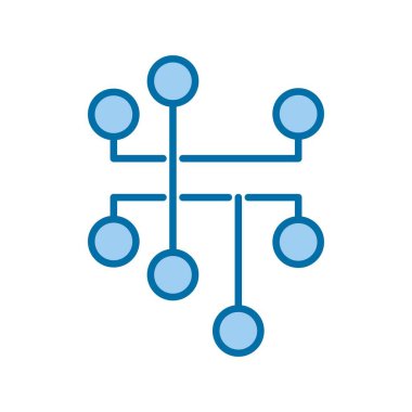 Devre İçi Dolu Mavi Vektör Simgesi Tasarımı