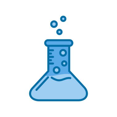 Kimyasal Beher Doldurulmuş Mavi Vektör Simgesi Desig