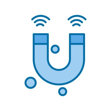 Mıknatıslı Mavi Vektör Simgesi Tasarımı