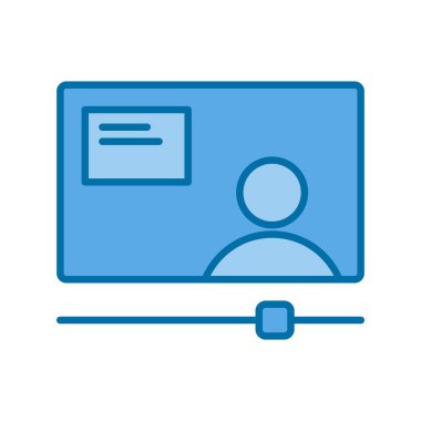 E-Öğrenme Mavi Vektör Simgesi Tasarımı