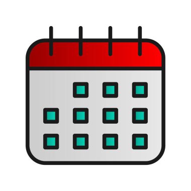 Takvim Doldurulmuş Gradyan Vektör Simgesi Tasarımı