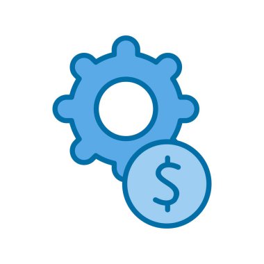 Ayarlar Mavi Vektör Simgesi Tasarımı