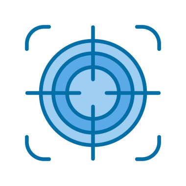 Hedef Doldurulmuş Mavi Vektör Simgesi Tasarımı