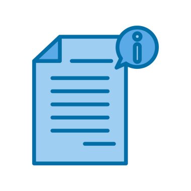 Mavi Vektör Simgesi Tasarımı Doldurulmuş Belge