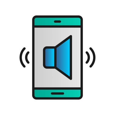 Ses Dolu Gradyan Vektör Simgesi Tasarımı