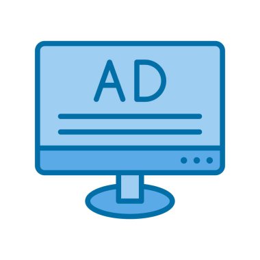 Reklam İçi Mavi Vektör Simgesi Tasarımı